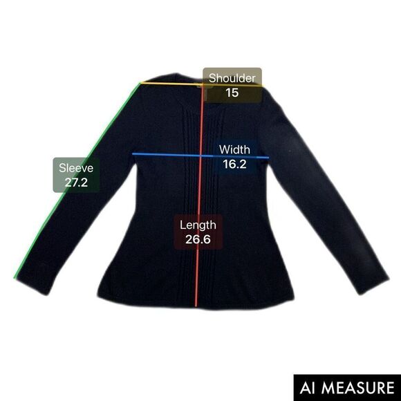 BCBGMAXAZRIA top women’s size large black long sleeve knit fit & flare sweater - Picture 5 of 9